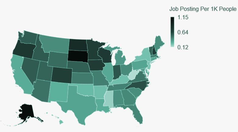 industry jobs map